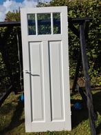Witte binnendeur met glas, Doe-het-zelf en Verbouw, Deuren en Horren, Minder dan 80 cm, Binnendeur, Ophalen of Verzenden, Zo goed als nieuw