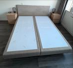 Auping Boxspring 180x220 - Taupe, Huis en Inrichting, Slaapkamer | Bedden, Ophalen, Beige, Tweepersoons, Zo goed als nieuw