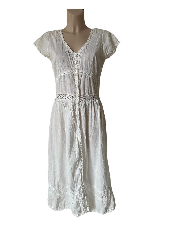 Isla Ibiza jurk M, Kleding | Dames, Jurken, Zo goed als nieuw, Maat 38/40 (M), Wit, Onder de knie, Ophalen of Verzenden