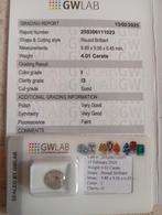 Diamant - GW Lab Gecertificeerd, Sieraden, Tassen en Uiterlijk, Edelstenen, Ophalen of Verzenden, Zo goed als nieuw