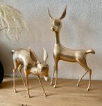 Mooi herten Koppel Grote vintage 2x XL messing koper bambi, Ophalen of Verzenden