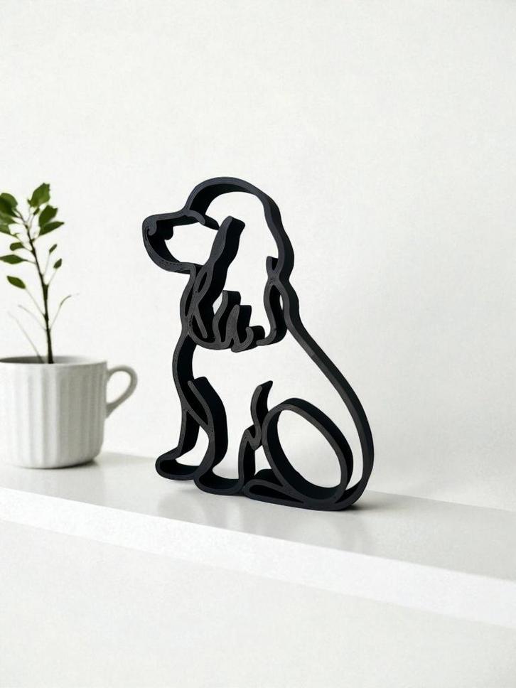 Cocker Spaniël Beeld Minimalistische Honden Decoratie, Verzamelen, Beelden en Beeldjes, Nieuw, Dier, Ophalen of Verzenden