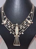 Vintage choker collier met pearl steentjes., Overige materialen, Met edelsteen, Ophalen of Verzenden, Zo goed als nieuw