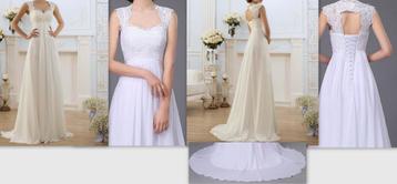 nieuwe (positie) bruidsjurk trouwjurk maat 38 ivoor beschikbaar voor biedingen