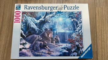Prachtige puzzel winter wolven beschikbaar voor biedingen