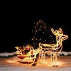 Kerstverlichting Rendier Met Slee & Ledverlichting Warm-Wit, Diversen, Kerst, Ophalen of Verzenden