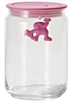 Alessi Gianni Glazen Voorraadpot 20,5 cm Roze, Ophalen of Verzenden, Zo goed als nieuw, Wit, Bus of Trommel
