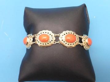 Gouden armband met bloedkoraal                           G21 beschikbaar voor biedingen