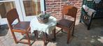 Te koop houten tafel en 2 houten stoelen!, Ophalen