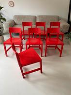7 stuks AVL Shaker chairs rood van Moooi, Lensvelt, Ophalen, Gebruikt, Vijf, Zes of meer stoelen, Rood
