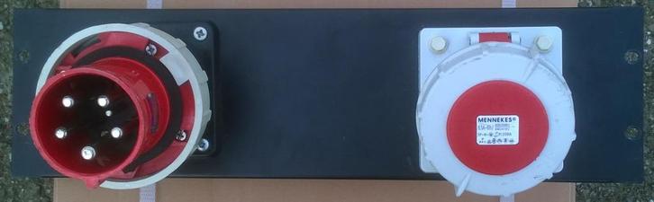 Paneel 19 inch 3-fase 63 Ampere In - Uit, Muziek en Instrumenten, Kabels en Stekkers, Gebruikt, Apparatuur, Ophalen of Verzenden