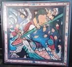 Wassily kandinsky art paint Saint George vs dragon print, Ophalen, Zo goed als nieuw, Deurposter of groter, Met lijst
