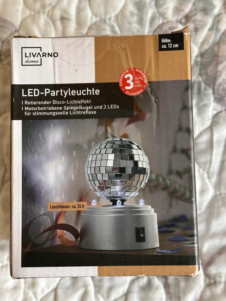 LED Party Licht Spiegelbol - Nieuw in doos, Huis en Inrichting, Ophalen of Verzenden, Nieuw, Kunststof, Minder dan 50 cm