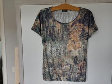 t-shirt top elastieken boord groen/geel beschikbaar voor biedingen