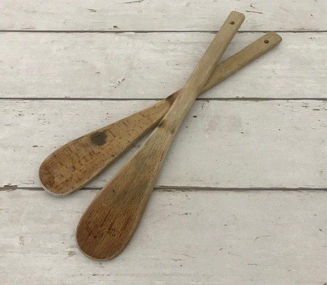 Vintage spatel pollepel stevig formaat, Ophalen of Verzenden