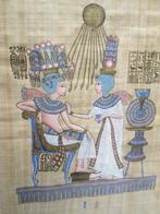 Egyptische Zeefdruk op Papyrus met Farao 65,5 x 50,5, Antiek en Kunst, Ophalen