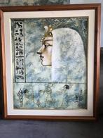 Vintage Schilderij Egypte Cleopatra., Huis en Inrichting, Woonaccessoires | Schilderijen, Tekeningen en Foto's, Ophalen, 50 tot 75 cm