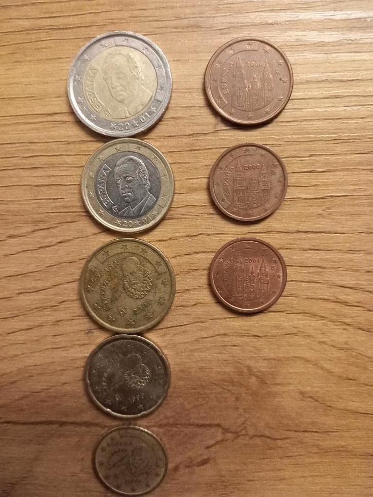 Spaanse Euromunten van €2  't.m. 1 cent, Postzegels en Munten, Munten | Europa | Euromunten, Ophalen of Verzenden