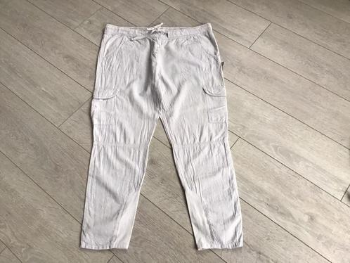 LINNEN DAMESBROEK LICHT/GRIJS NIEUW LARGE, Kleding | Dames, Broeken en Pantalons, Zo goed als nieuw, Maat 42/44 (L), Grijs, Ophalen of Verzenden