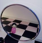 Vintage wandspiegel design mirror
Jaren 70 bauhaus stijl, Ophalen, Rond, Zo goed als nieuw, Minder dan 100 cm