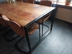 Industriele mango  houten tafel met zwarte stalen onderkant, Huis en Inrichting, Tafels | Eettafels, 200 cm of meer, 50 tot 100 cm