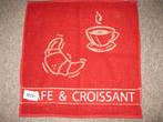 2 Keukendoeken café en croissant, rood/beige, Huis en Inrichting, Ophalen of Verzenden, Nieuw, Rood