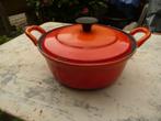 Le Creuset gietijzer braadpannetje, Huis en Inrichting, Keuken | Potten en Pannen, Gebruikt, Gietijzer, Ophalen of Verzenden, Keramische plaat