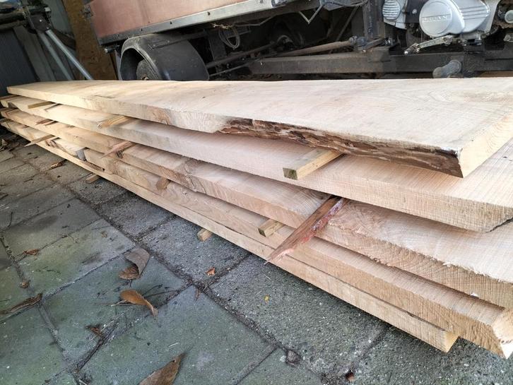 Schaaldelen Es, gedroogd, diverse lengtes, Doe-het-zelf en Verbouw, Hout en Planken, Gebruikt, Plank, Overige houtsoorten, 300 cm of meer