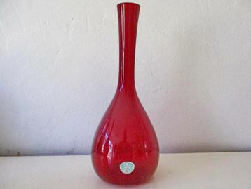 Arthur Percy (1886-1976) vaas vase rode glazen glas rood beschikbaar voor biedingen