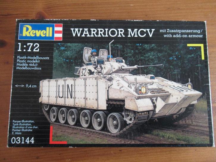 Warrior MCV w/add-on armor (Revell 1/72), Hobby en Vrije tijd, Modelbouw | Auto's en Voertuigen, Zo goed als nieuw, Tank, 1:50 of kleiner