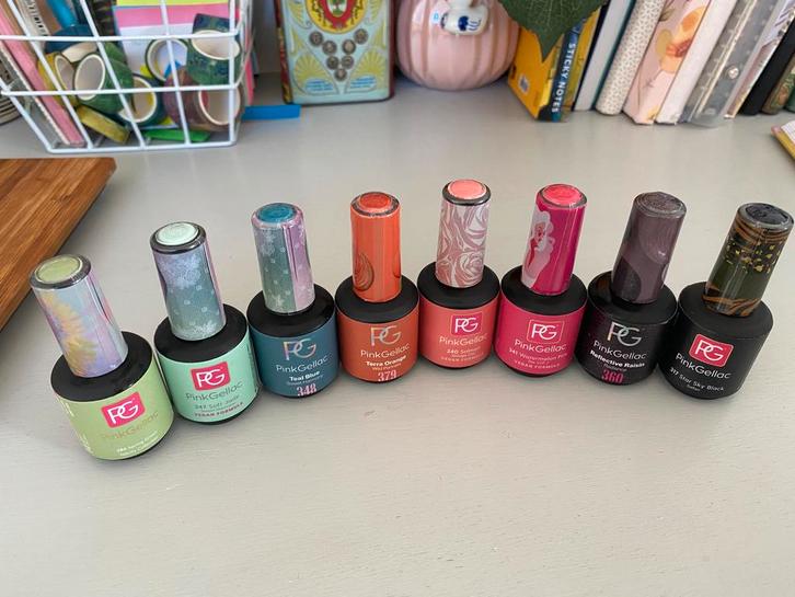 8 Pink Gellac kleuren, Sieraden, Tassen en Uiterlijk, Uiterlijk | Cosmetica en Make-up, Zo goed als nieuw, Handen en Nagels, Overige kleuren