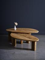 Salontafel set, Kiezel vorm, Grenen set, Sidetable, Maatwerk, 100 tot 150 cm, Nieuw, Ophalen of Verzenden, Grenenhout