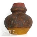 Vintage, retro, Mid Century vaas, bruisglazuur geel rood, Ophalen, Huis en Inrichting