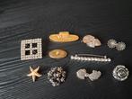 10 stuks nieuwe broche - goud en zilver kleur, Sieraden, Tassen en Uiterlijk, Broches, Overige materialen, Nieuw, Ophalen of Verzenden