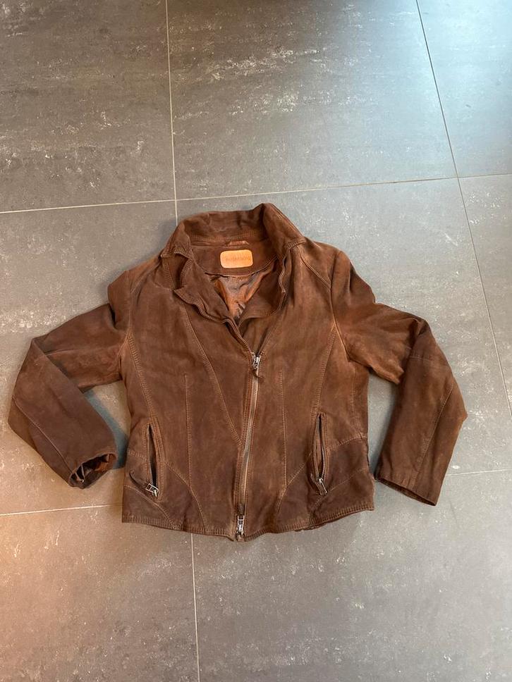 Humanoid leren jas bruin, Kleding | Dames, Jassen | Winter, Zo goed als nieuw, Maat 38/40 (M), Bruin, Verzenden