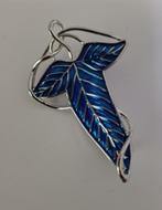 Broche groot blad blauw, Sieraden, Tassen en Uiterlijk, Broches, Verzenden, Nieuw, Blauw