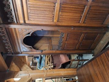 Biechtstoel wanddecoratie schilderij religieus antiek beeld  beschikbaar voor biedingen