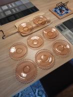 Glas schaaltjes oud roze set, Antiek en Kunst, Antiek | Glas en Kristal, Ophalen of Verzenden