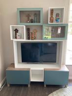 Ikea Eket en Besta wit, groen en eikenfineer, Huis en Inrichting, Kasten | Wandmeubels, Ophalen, Glas, Minder dan 150 cm, Minder dan 100 cm