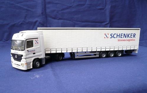 Tekno NL Mercedes Actros + tautliner Schenker Logistics., Hobby en Vrije tijd, Modelauto's | 1:50, Gebruikt, Bus of Vrachtwagen