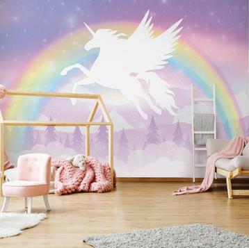 Pegasus behang Regenboog, Eenhoorn, baby, kinderkamer beschikbaar voor biedingen