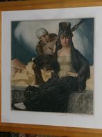 Muziek artiesten aquarel zeldzaam schilderij circa 1960, Ophalen