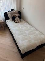 Mooie zwarte bed 90 x 200 cm, Ophalen of Verzenden, Zo goed als nieuw, Eenpersoons, 90 cm