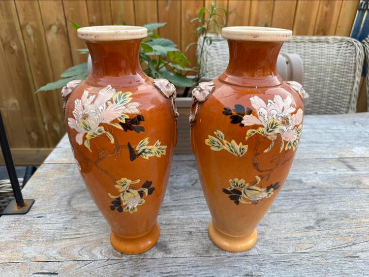 2 Japanse satsuma vazen, Antiek en Kunst, Antiek | Vazen, Ophalen of Verzenden
