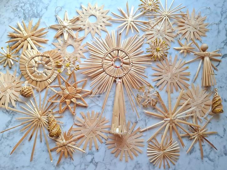 Vintage Waldorf antroposofische Zweedse stro sterren kerst, Diversen, Kerst, Nieuw, Verzenden