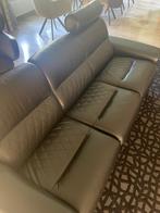 Stressless bank 3 zits zwart leer, Huis en Inrichting, Ophalen, 100 tot 125 cm, Driepersoons, Leer