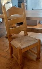 6 zware eiken stoelen met rieten zitting, Ophalen