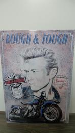 Metalen Poster James Dean...Rough & Tough 50 x 70 cm, A1 t/m A3, Zo goed als nieuw, Rechthoekig Staand, Film en Tv