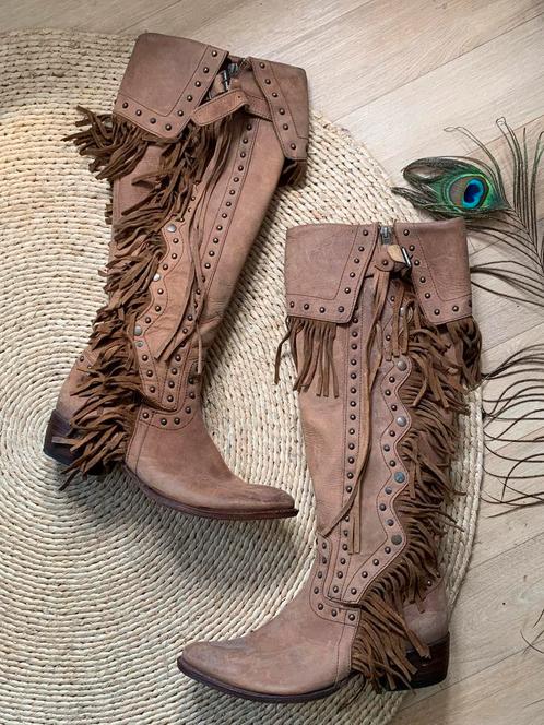 Sendra fringe boots 40 hoge cowboylaarzen franjes, Kleding | Dames, Schoenen, Zo goed als nieuw, Hoge laarzen, Bruin, Ophalen of Verzenden