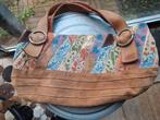 Leuke suède en stoffen Fossil damestas, Ophalen of Verzenden, Zo goed als nieuw, Bruin, Schoudertasje